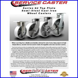 10 Inch Extra Heavy Duty Semi Steel Cast Iron Wheel Rigid Top Plate Caster SCC