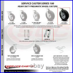 12 Inch Black Pneumatic Wheel Caster Set 2 Swivel 2 Rigid Service Caster Brand