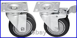 16 Pack 4 Heavy Duty Caster Wheels Swivel Plate on Black Polyurethane Wh