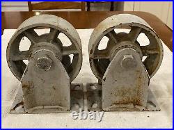 2 HEAVY DUTY Fairbanks Co Casters 6 DIAM x 2.5 Wide Wheel Fixed 35-6-IRB 18992