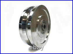 4 6 V-Groove Sliding Gate Wheel Zinc Plated 3,000 lb Capacity