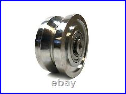 4 6 V-Groove Sliding Gate Wheel Zinc Plated 3,000 lb Capacity