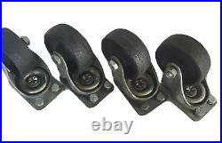 4 Heavy Duty Industrial Factory Cast Iron 3.5lbs ea Swivel Castor Wheels/ Bolts