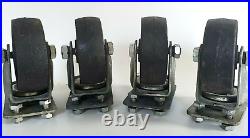 4 Heavy Duty Industrial Factory Cast Iron 3.5lbs ea Swivel Castor Wheels/ Bolts