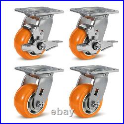 4 Inch Aluminum Core Polyurethane Heavy Duty Casters, Capacity800-3200LB