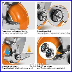 4 Inch Aluminum Core Polyurethane Heavy Duty Casters, Capacity800-3200LB