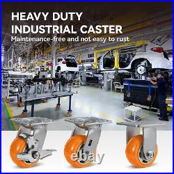 4 Inch Aluminum Core Polyurethane Heavy Duty Casters, Capacity800-3200LB