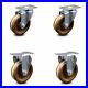 4 Inch High Temp Phenolic Wheel Swivel Top Plate Caster Set with 2 Rigid SCC