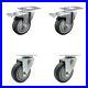 4 Inch Thermoplastic Rubber Wheel Swivel Top Plate Caster Set 2 Total Lock Brake