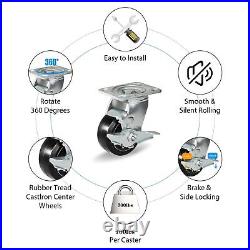 4 InchRubber on Cast Iron Wheel Heavy Duty, Capacity 700-2800LB