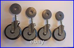 4 Metro 5 Stem Casters 5MESD Industrial Swivel Wheels With Spacers Hvy Duty SS