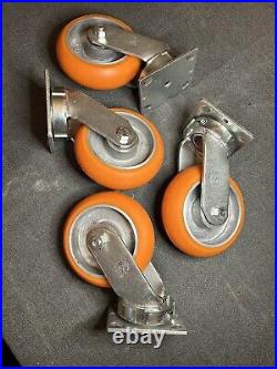 4 New Industrial 6 Inch CC Apex Kingpinless swivel casters See Photos