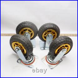 (4-Pk) Heavy Duty 360 Swivel Caster Wheel 5-3/4 OD x 2 W 4-3/8 Base x 3-7/8