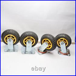 (4-Pk) Heavy Duty 360 Swivel Caster Wheel 5-3/4 OD x 2 W 4-3/8 Base x 3-7/8