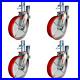 4 pcs Scaffold Caster 8 x 2 Red Wheels with Locking Brakes 1-1/4 Stem with Pin