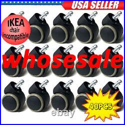 40 Units Office Chair Wheels Casters Replacement 2 inches Swivel for Universal
