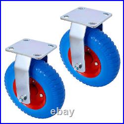 4Pcs 8In Caster (2Pcs Swivel+2Pcs Rigid) Caster Wheel 220Lbs Capacity Heavy Duty