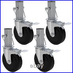 5 Inch Scaffolding Casters Wheels, 4 Pack Baker Scaffold Caster with Dual Lockin