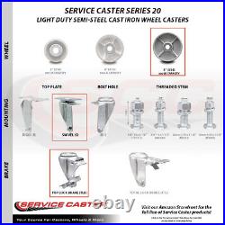 5 Inch Semi Steel Cast Iron Wheel Swivel Top Plate Caster Set with 2 Brakes SCC