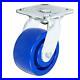 5 x 2 Stainless Steel Swivel Caster Blue Solid Poly Wheel 1,000 Lbs Cap