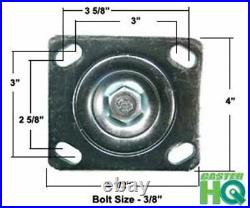 6 Heavy Duty Toolbox Caster Set with Phenolic Wheels 1200 Lbs Capacity per Ca