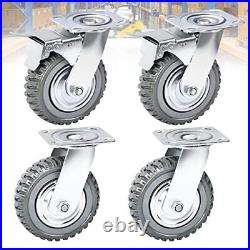 6 Inch Heavy Duty Caster Wheels -No Noise Casters, Polyurethane (PU) Wheels