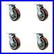 6 Inch Stainless Steel Polyurethane Wheel Swivel Caster Set with Roller Bearings