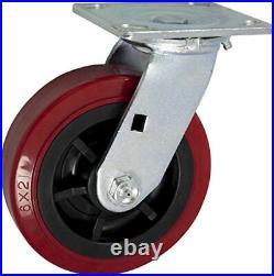 6 X 2 Heavy Duty Caster Set of 4-2 Swivel Casters and 2 Rigid Casters 3600 l