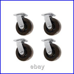 6 X 2 High Temperature Phenolic Wheel Swivel Caster Set of 4 3,600 lbs Cap