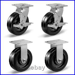 6X 2 Heavy Duty Casters Phenolic Caster with Capacity up to 1200-4800 LB