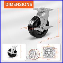 6X 2 Heavy Duty Casters Phenolic Caster with Capacity up to 1200-4800 LB