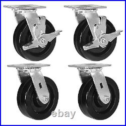 6X2 Phenolic Wheel Top Plate Swivel Caster with Roller Bearing Side Lock Brake