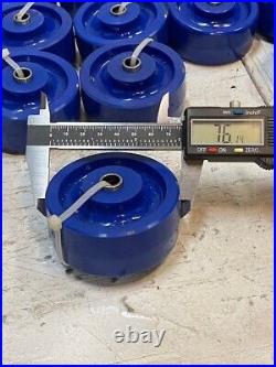 71 Pack of Solid Blue Polyurethane Caster Wheels 76mm OD 32mm Treadwidth -71 qty