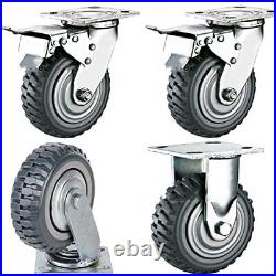 8 Heavy Duty Plate Casters 2200lbs Load Capacity Lockable Bearing Caster Wheels