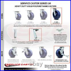 8 Inch 316SS Solid Poly Caster with Roller Bearing and Brake/Swivel Lock SCC