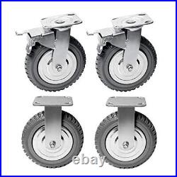 8 Inch Caster Wheels 4pcs Heavy Duty Rubber Caster Wheels Antislip Rubber Swivel