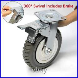 8 Inch Caster Wheels 4pcs Heavy Duty Rubber Caster Wheels Antislip Rubber Swivel