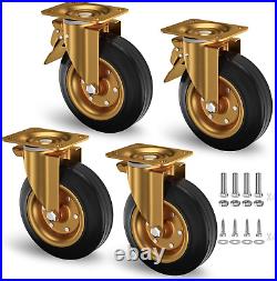 8 Inch Caster Wheels, Casters Set of 4 Heavy Duty Swivel Locking Heavy Duty Ca