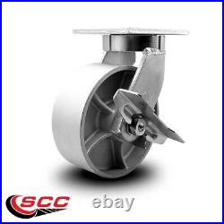 8 Inch Extra Heavy Duty Semi Steel Cast Iron Wheel Swivel Caster with Brake SCC
