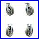 8 Inch Thermoplastic Rubber Caster Set with Roller Bearings 2 Swivel 2 Rigid SCC