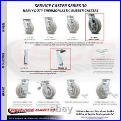 8 Inch Thermoplastic Rubber Caster Set with Roller Bearings 2 Swivel 2 Rigid SCC