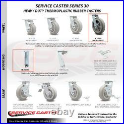 8 Inch Thermoplastic Rubber Caster Set with Roller Bearings 2 Swivel 2 Rigid SCC