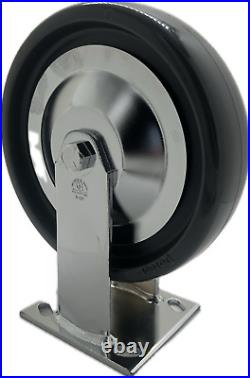 8 X 2, 2 Swivel- 2 Rigid, Solid Elastomer wheel, Precision Bearing, 1000 LBS