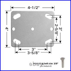 8 x 2 Heavy Duty Rubber on Cast Iron Caster 4 Swivel with Total Lock Brake