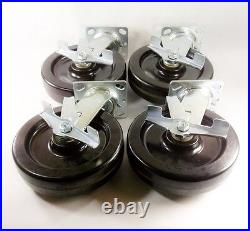 8 x 2 Phenolic Wheel Caster Swivel with Brake (4EA)