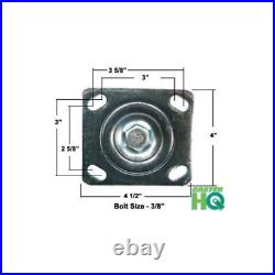 8 x 2 Total Lock Caster with Orange Polyurethane on Aluminum Wheel 1,250 lbs