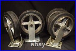 Albion 8 X 2 Swivel Caster set Nice looking spoked hub for Industrial table
