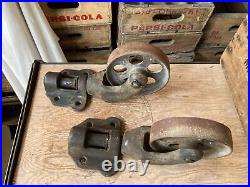 Antique Factory Cart Cast Iron Casters Vintage Wheels Railroad Dolly Industrial