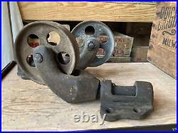 Antique Factory Cart Cast Iron Casters Vintage Wheels Railroad Dolly Industrial