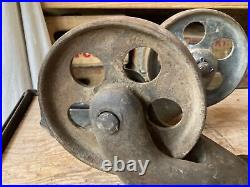 Antique Factory Cart Cast Iron Casters Vintage Wheels Railroad Dolly Industrial